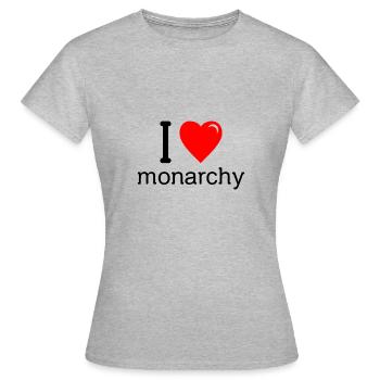 J'aime monarchie Poloitik Design Gift - T-shirt Femme - gris chiné - Devant - AI Model Female 172 dark (172cm)