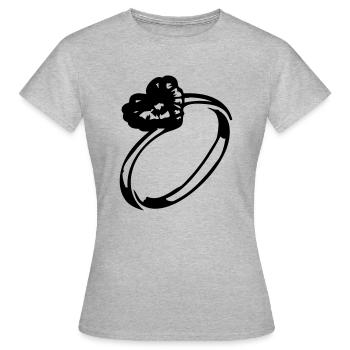 bague en diamant de coeur - T-shirt Femme - gris chiné - Devant - AI Model Female 172 dark (172cm)