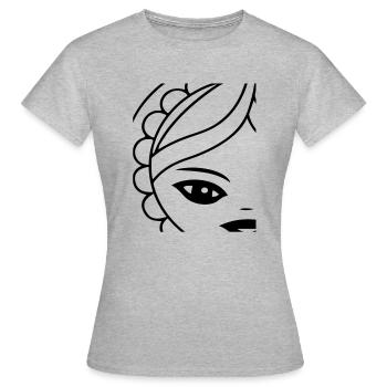 Matriochka femme Russie visage cadeau poupée - T-shirt Femme - gris chiné - Devant - AI Model Female 172 dark (172cm)