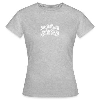 Superwoman commis de bibliothèque - T-shirt Femme - gris chiné - Devant - AI Model Female 172 dark (172cm)