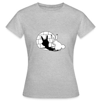 Lièvre jeu d’ombre Metal Rock Osterhase cadeau - T-shirt Femme - gris chiné - Devant - AI Model Female 172 dark (172cm)