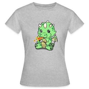 Marshmallow Dragon - Women's T-Shirt - heather grey - Front - AI Model Female 172 dark (172cm)