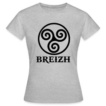 triskelion_breizh - Frauen T-Shirt - Grau meliert - Vorne - AI Model Female 172 dark (172cm)