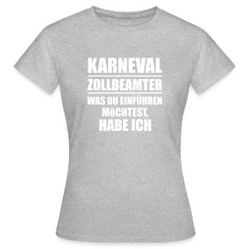 Carnival Carnival Officer des douanes - T-shirt Femme - gris chiné - Devant - AI Model Female 172 dark (172cm)