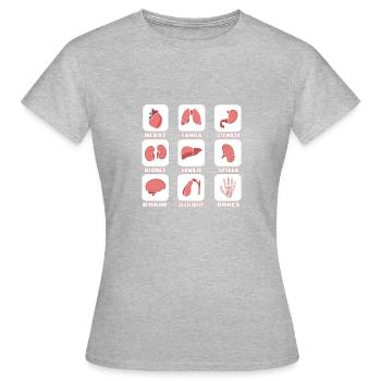 Orgues Intestins Intestin Docteur Médecins Cadeau - T-shirt Femme - gris chiné - Devant - AI Model Female 172 dark (172cm)
