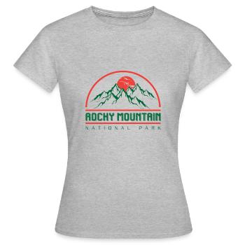 Rocky Mountain National Park Logo Berge Sonne - Frauen T-Shirt - Grau meliert - Vorne - AI Model Female 172 dark (172cm)