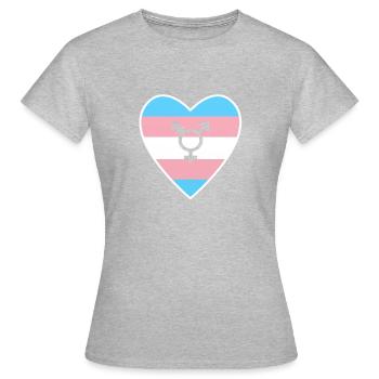 Transgender Herz - Frauen T-Shirt - Grau meliert - Vorne - AI Model Female 172 dark (172cm)