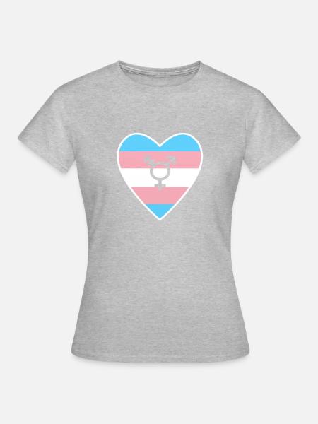Transgender Herz - Frauen T-Shirt - Grau meliert