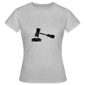 Cadeau de l'audience devant un tribunal - T-shirt Femme - gris chiné - Devant - AI Model Female 172 dark (172cm)