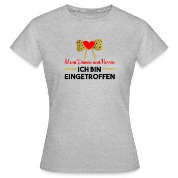 Lustiges Baby Ankunft Geschenkidee Geburt - Frauen T-Shirt - Grau meliert - Vorne - AI Model Female 172 dark (172cm)