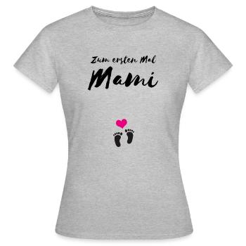 Schwanger Schwangerschaft Erste Mal - Frauen T-Shirt - Grau meliert - Vorne - AI Model Female 172 dark (172cm)