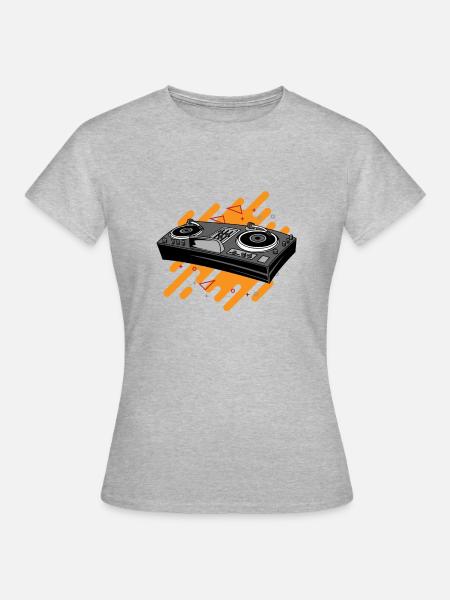 Turntable - Frauen T-Shirt - Grau meliert