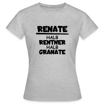 Renate Halb Rentner Halb Granate - Frauen T-Shirt - Grau meliert - Vorne - AI Model Female 172 dark (172cm)