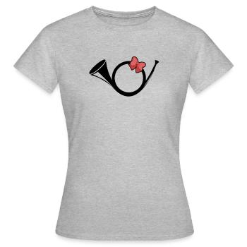 Briefträger Postbote Zusteller Post Horn Geschenk - Frauen T-Shirt - Grau meliert - Vorne - AI Model Female 172 dark (172cm)