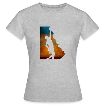 Climbing Klettern Kletterer am Fels - Frauen T-Shirt - Grau meliert - Vorne - AI Model Female 172 dark (172cm)