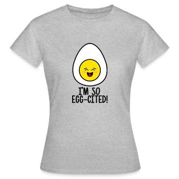 Egg egg-cited - Women's T-Shirt - heather grey - Front - AI Model Female 172 dark (172cm)