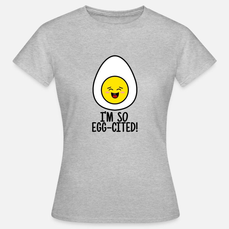 Ei Egg-Cited - Frauen T-Shirt - Grau meliert