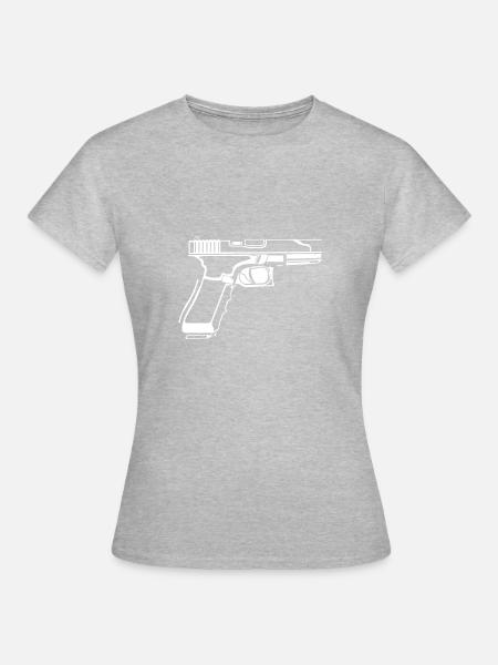Pistole - Frauen T-Shirt - Grau meliert