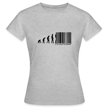 Evolution Barcode - Frauen T-Shirt - Grau meliert - Vorne - AI Model Female 172 dark (172cm)