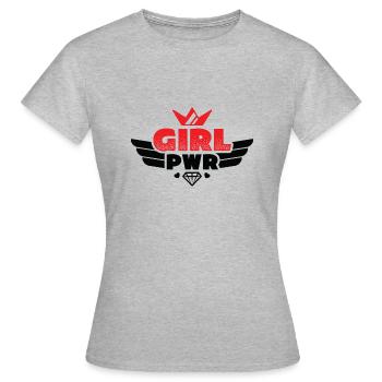GIRL Pwr Freundin girl Frauenabend Frauen Mädchen - Frauen T-Shirt - Grau meliert - Vorne - AI Model Female 172 dark (172cm)