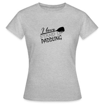 J'adore pagayer debout - T-shirt Femme - gris chiné - Devant - AI Model Female 172 dark (172cm)