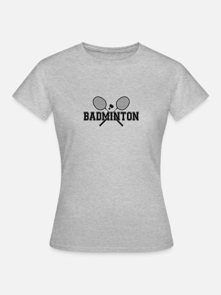 badminton - Dame-T-shirt - grå meleret