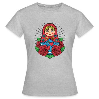 Matryoshka Matryoshka Poupée Russe Russie - T-shirt Femme - gris chiné - Devant - AI Model Female 172 dark (172cm)