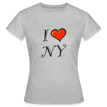 I Love NY. New York - Frauen T-Shirt - Grau meliert - Vorne - AI Model Female 172 dark (172cm)