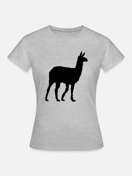 lama - Frauen T-Shirt - Grau meliert