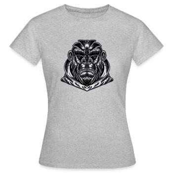 Gorille Dos argenté Noir Singe Blanc Cadeau - T-shirt Femme - gris chiné - Devant - AI Model Female 172 dark (172cm)