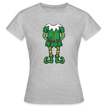 Onze Costume Xmas Matching Family Christmas Pajama - T-shirt Femme - gris chiné - Devant - AI Model Female 172 dark (172cm)