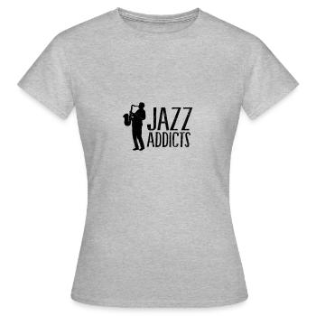 Saxophone Jazz Addicted Musicien Musicien Musicien Blues - T-shirt Femme - gris chiné - Devant - AI Model Female 172 dark (172cm)