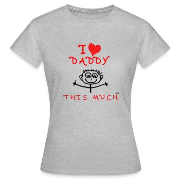 J'aime tellement papa - T-shirt Femme - gris chiné - Devant - AI Model Female 172 dark (172cm)