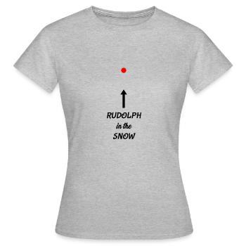 Rudolph dans la neige. Rudolf dans la neige. - T-shirt Femme - gris chiné - Devant - AI Model Female 172 dark (172cm)