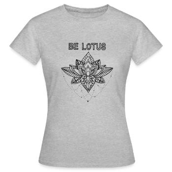 Be Lotus - Women's T-Shirt - heather grey - Front - AI Model Female 172 dark (172cm)