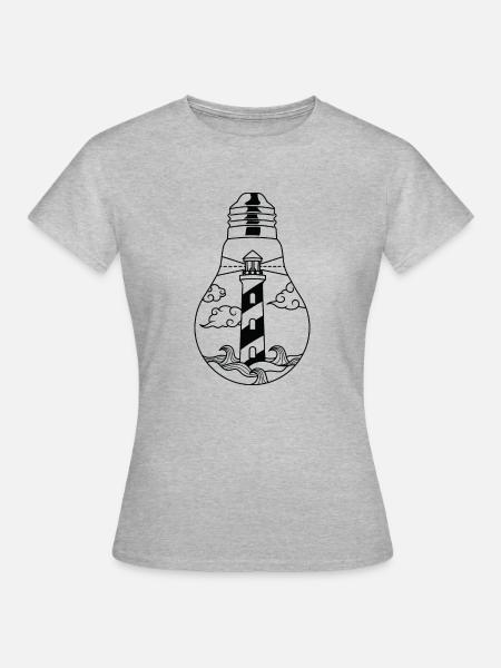Leuchtturm Küste - Frauen T-Shirt - Grau meliert