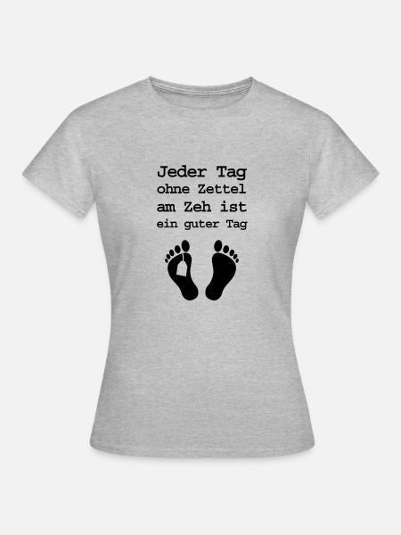 Zettel am Zeh - Frauen T-Shirt - Grau meliert