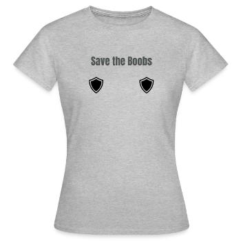 Seins Seins Save the Boobs Nu - T-shirt Femme - gris chiné - Devant - AI Model Female 172 dark (172cm)