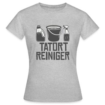 Tatort Reiniger - Frauen T-Shirt - Grau meliert - Vorne - AI Model Female 172 dark (172cm)