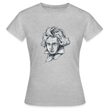 Beethoven Gesicht Büste mit Beethoven Komponist - Frauen T-Shirt - Grau meliert - Vorne - AI Model Female 172 dark (172cm)