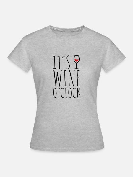 Wine o clock - Frauen T-Shirt - Grau meliert