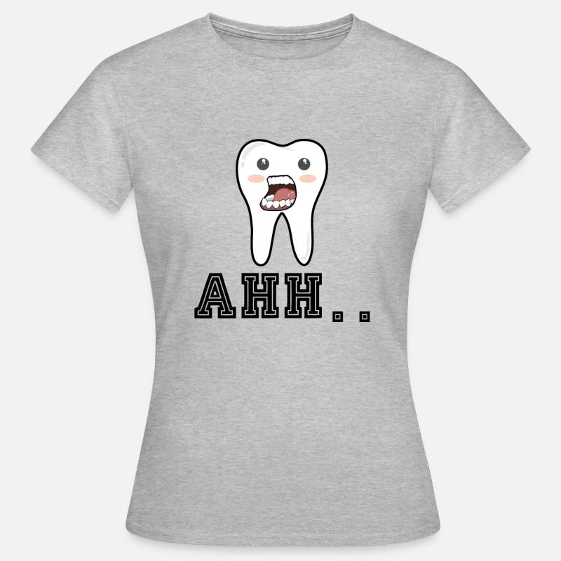 Tooth with teeth dentist white teeth - Women's T-Shirt - heather grey