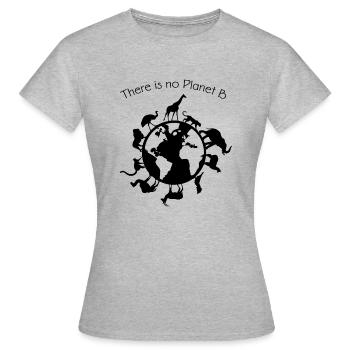 There is No Planet B Tierrechte Tag Der Erde Ökolo - Frauen T-Shirt - Grau meliert - Vorne - AI Model Female 172 dark (172cm)
