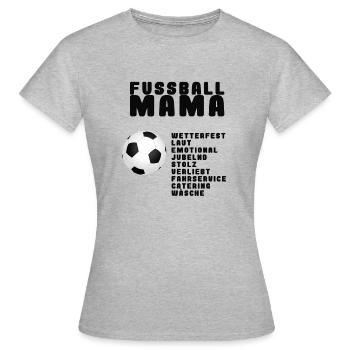 Fussball Mama - Frauen T-Shirt - Grau meliert - Vorne - AI Model Female 172 dark (172cm)