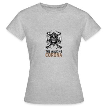 THE WALKING CORONA - Women's T-Shirt - heather grey - Front - AI Model Female 172 dark (172cm)