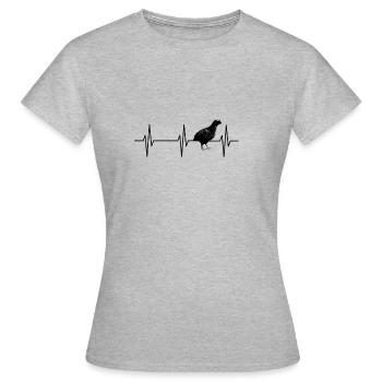 Posture de reproduction rétro de pouls d'ECG de caille de pouls de coeur - T-shirt Femme - gris chiné - Devant - AI Model Female 172 dark (172cm)