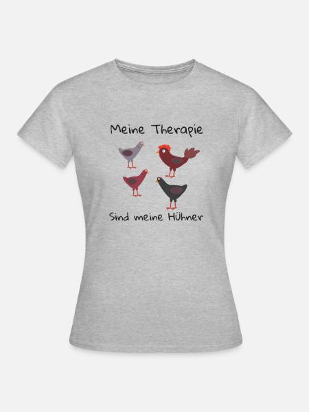 hühner auf dem bauernhof | hühner therapie - Frauen T-Shirt - Grau meliert