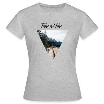 Take a Hike - Frauen T-Shirt - Grau meliert - Vorne - AI Model Female 172 dark (172cm)