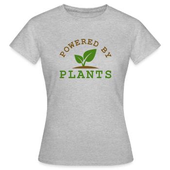 Powered By Plants - Women's T-Shirt - heather grey - Front - AI Model Female 172 dark (172cm)