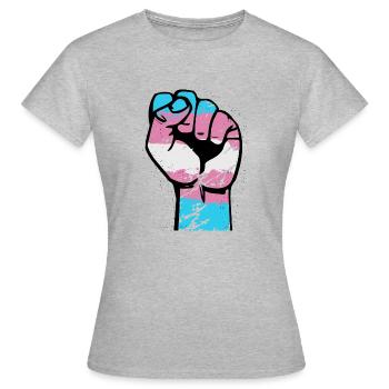 Trans Resist Poing - T-shirt Femme - gris chiné - Devant - AI Model Female 172 dark (172cm)